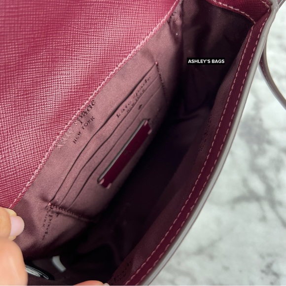 Kate Spade Staci Square Crossbody Handbag In Deep Berry - Picture 10 of 14